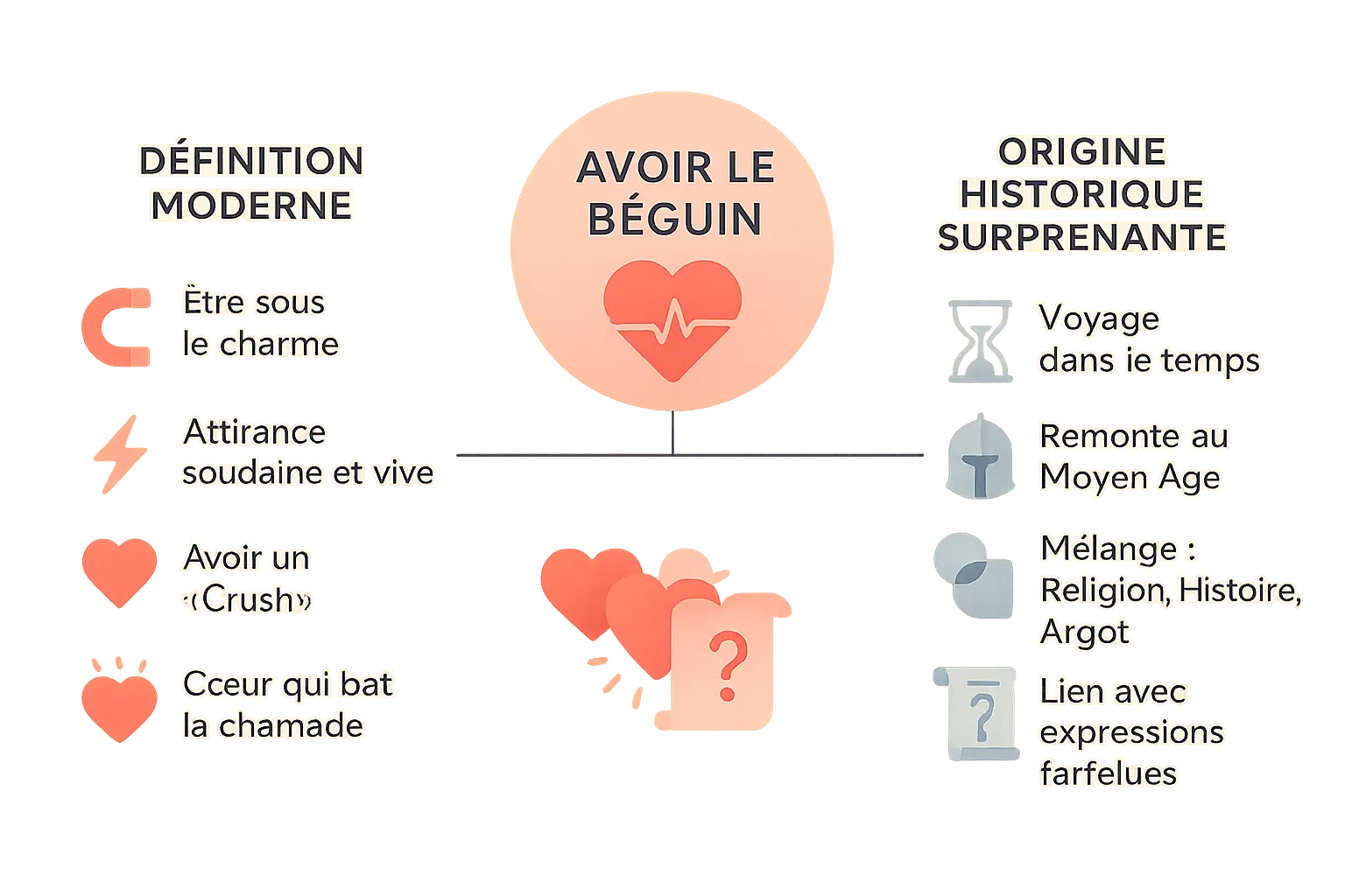 Illustration historique du béguin médiéval et de son évolution vers le sens amoureux