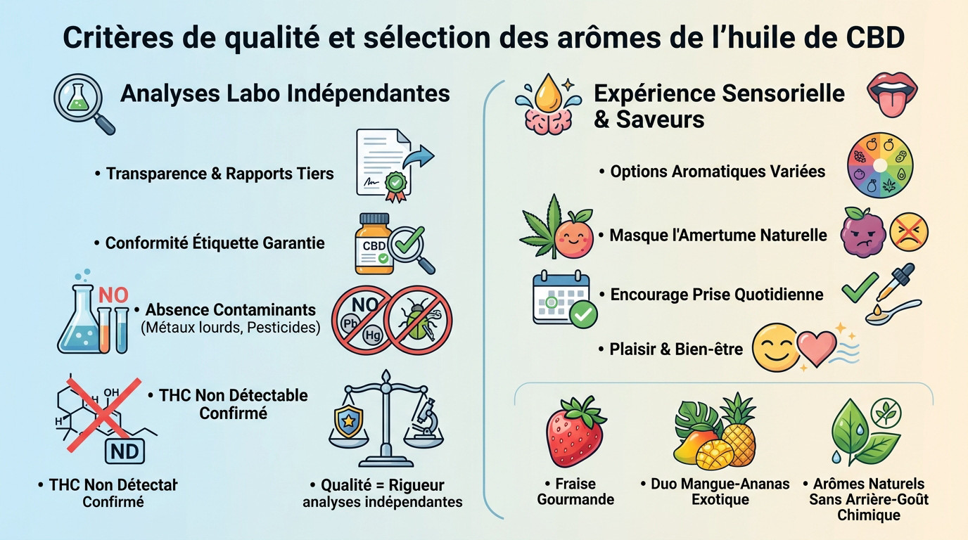 Critères de sélection d'une huile CBD de qualité et choix des arômes