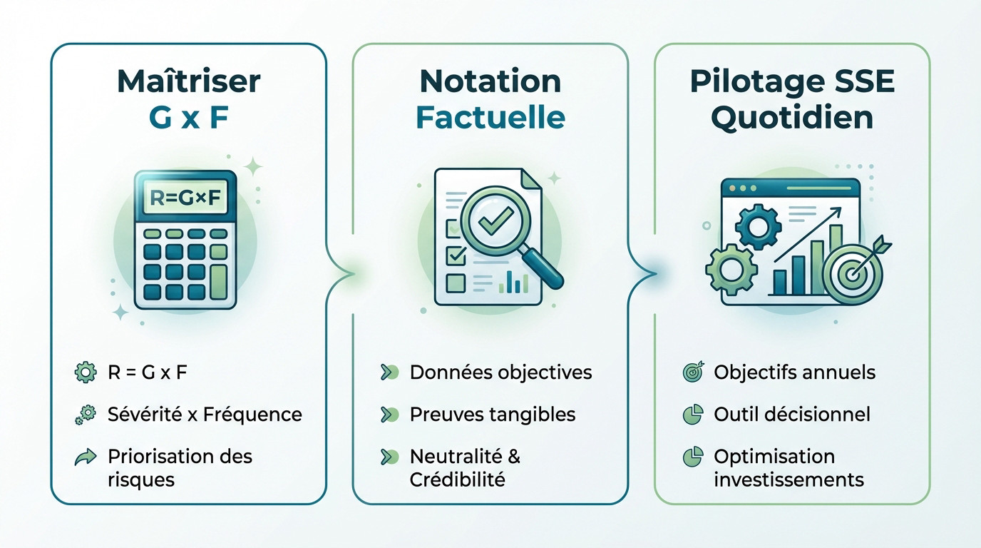Matrice de cotation des risques MASE utilisant le principe gravité fréquence