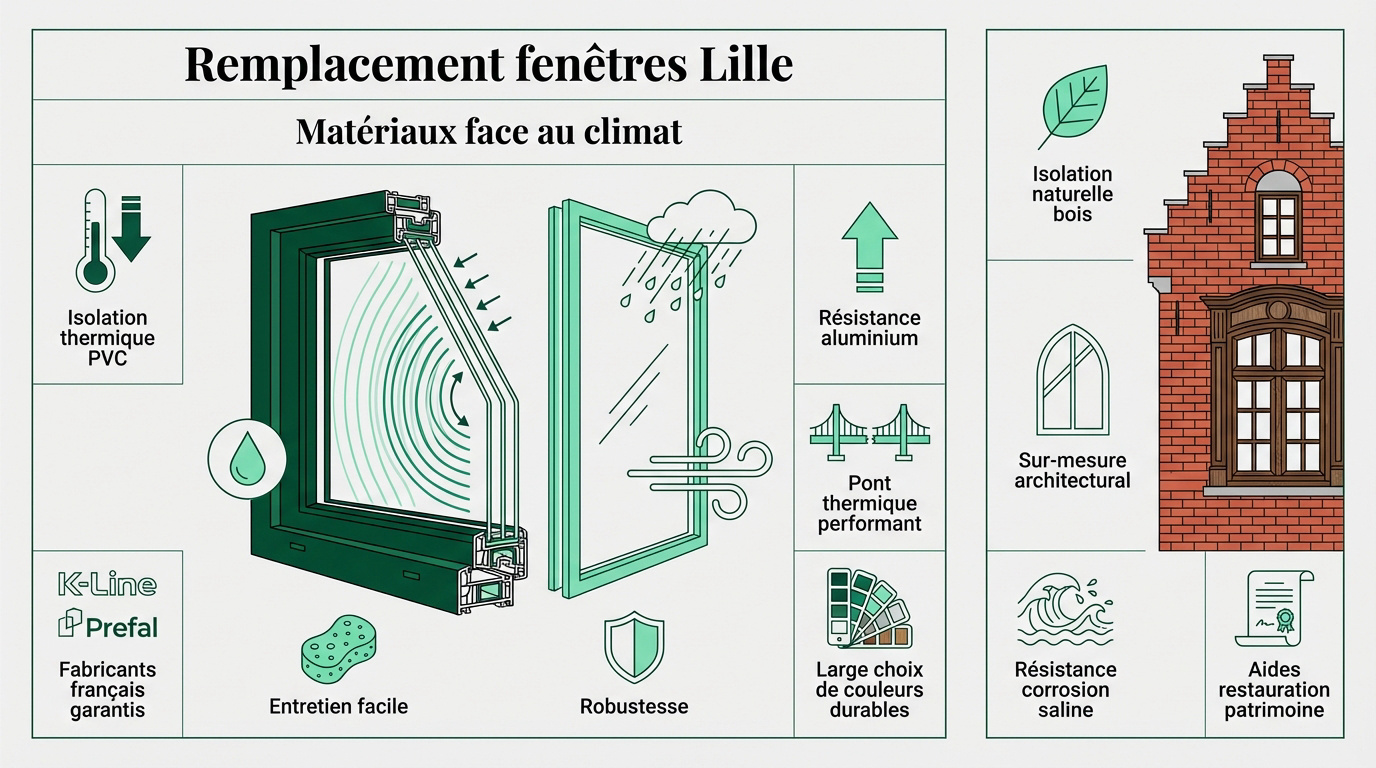 Remplacement de fenêtres à Lille en bois alu et PVC pour rénovation
