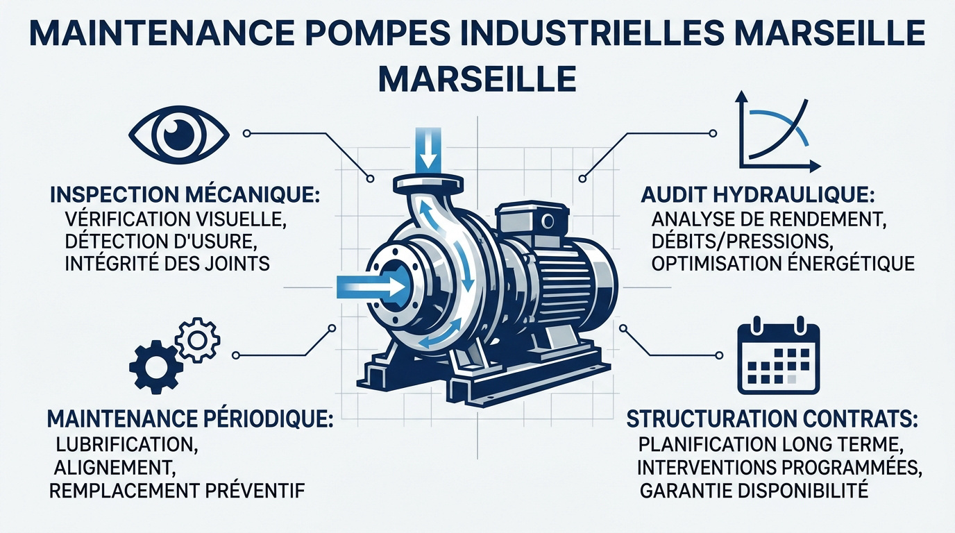 Technicien effectuant la maintenance d'une pompe industrielle à Marseille