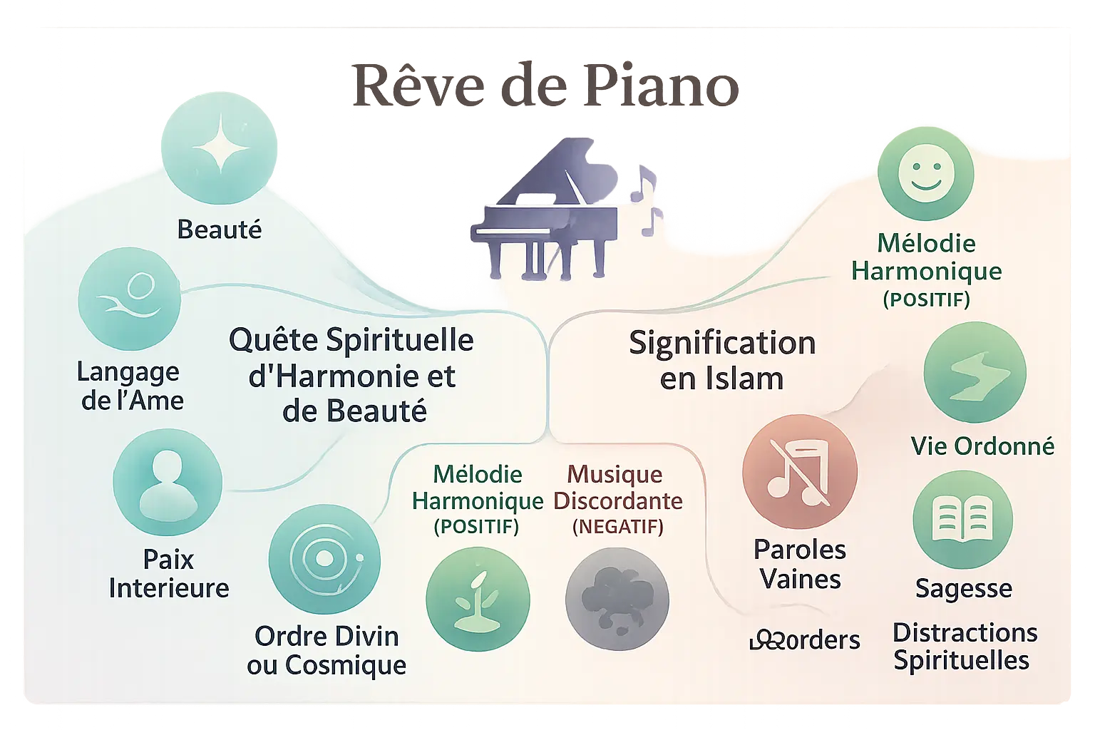 Illustration d'un piano dans un rêve