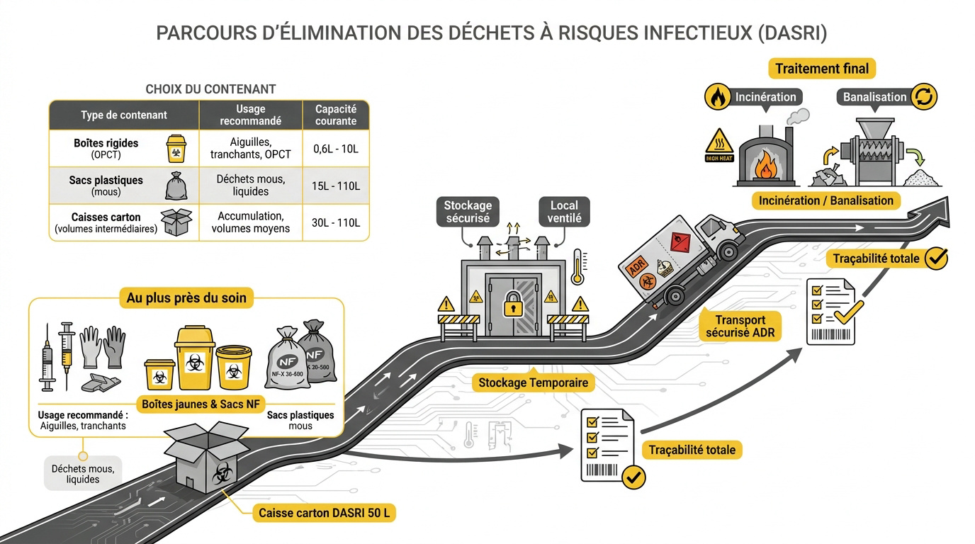Processus de collecte et de traitement des d&eacute;chets DASRI en milieu m&eacute;dical