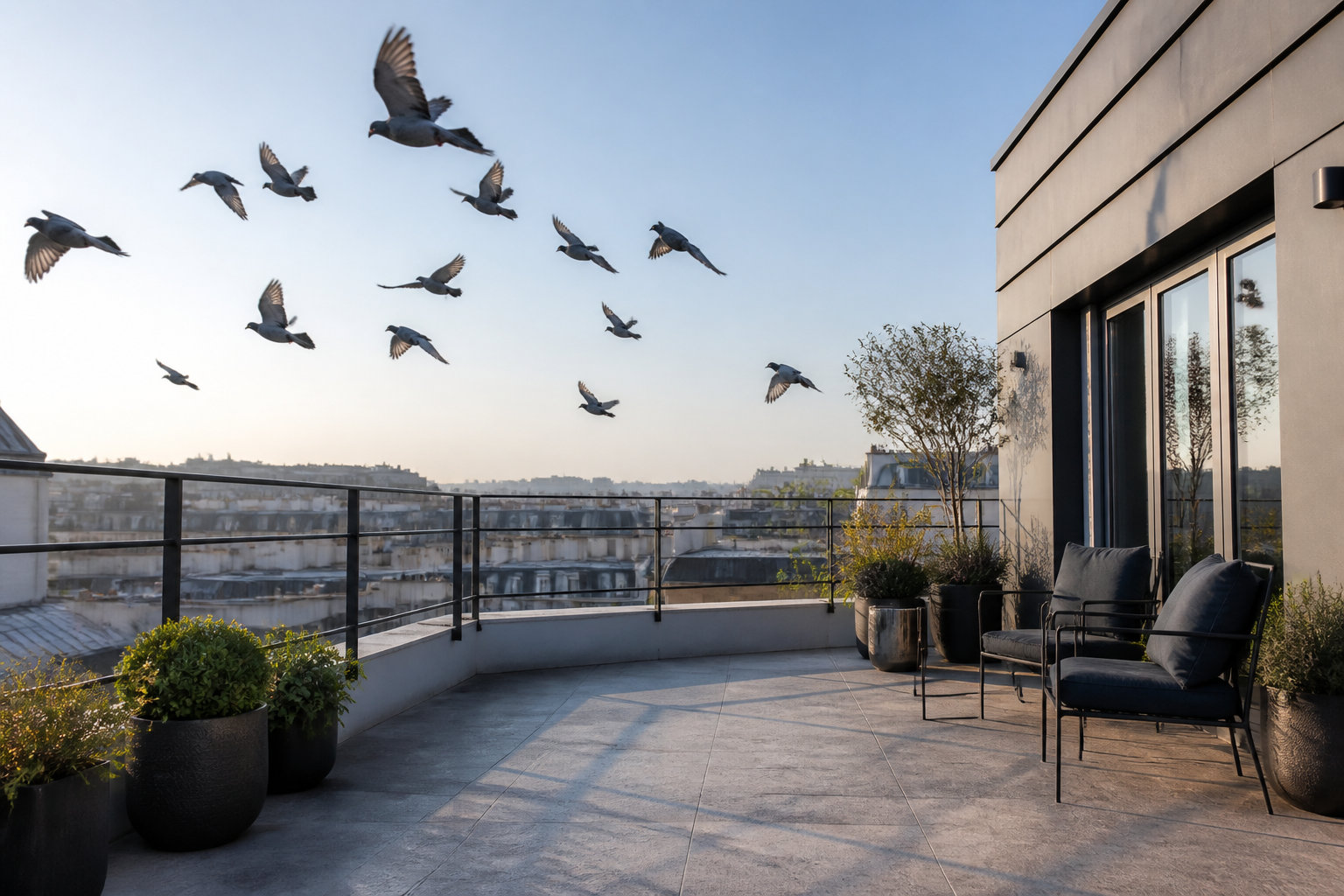 Répulsif oiseaux - AltoPiaf™ ultrasons solaire : préserver vos terrasses