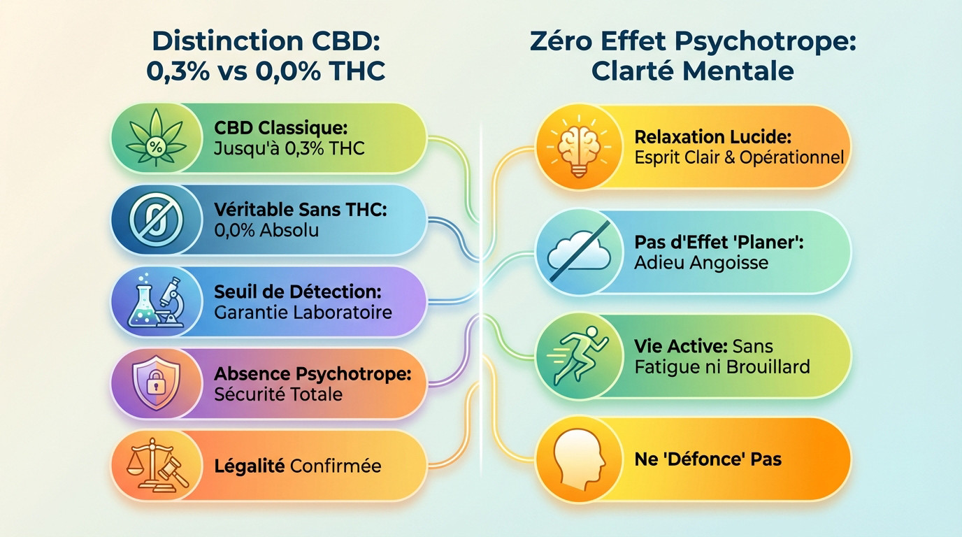 Comparaison entre le CBD à 0,3% et le CBD à 0,0% THC pour maintenir la clarté mentale