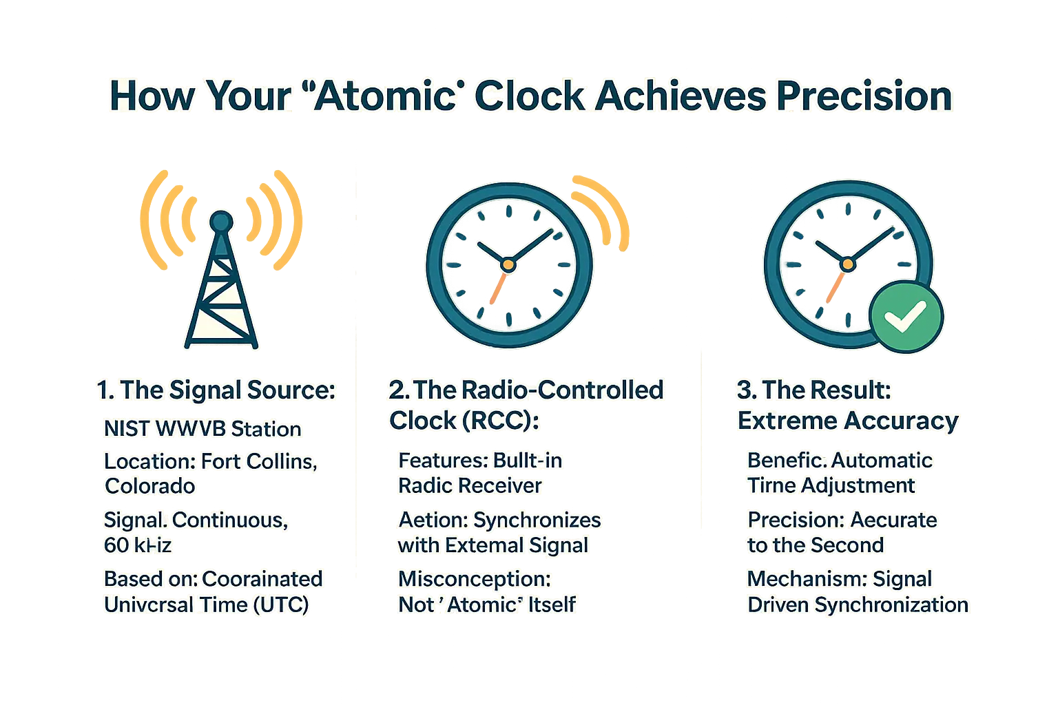 Atomic clock precision diagram