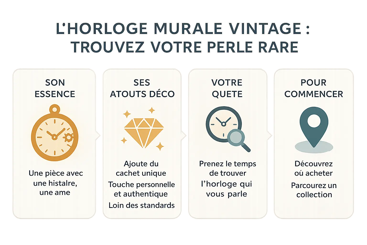 Horloge murale vintage en bois avec chiffres romains et engrenages apparents
