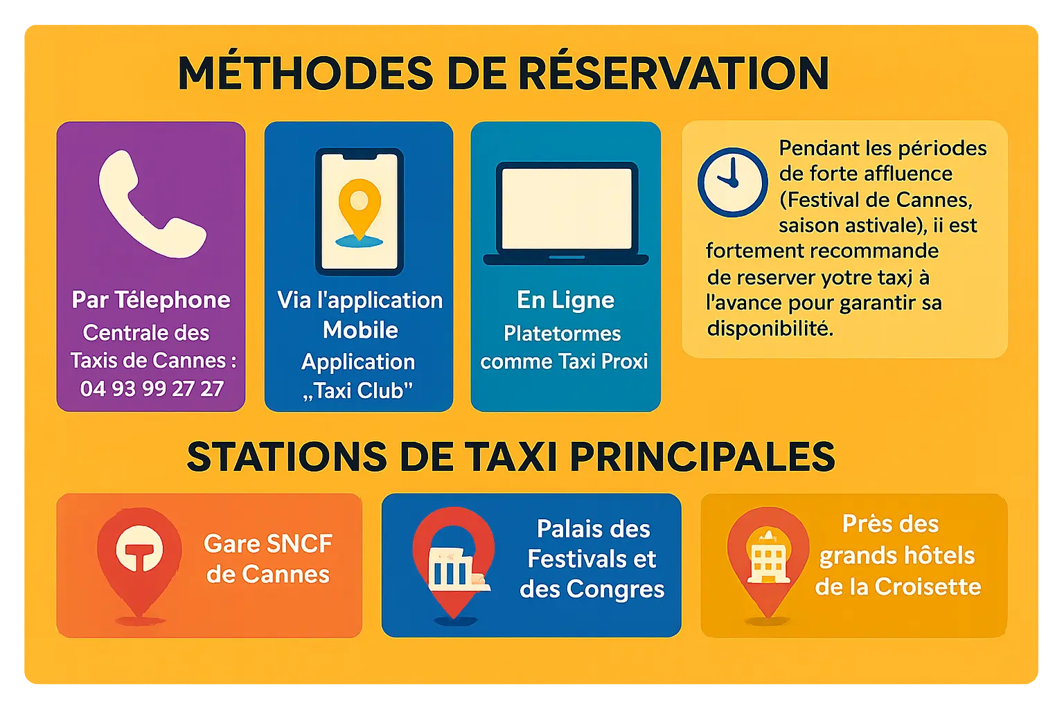 Illustration des taxis à Cannes