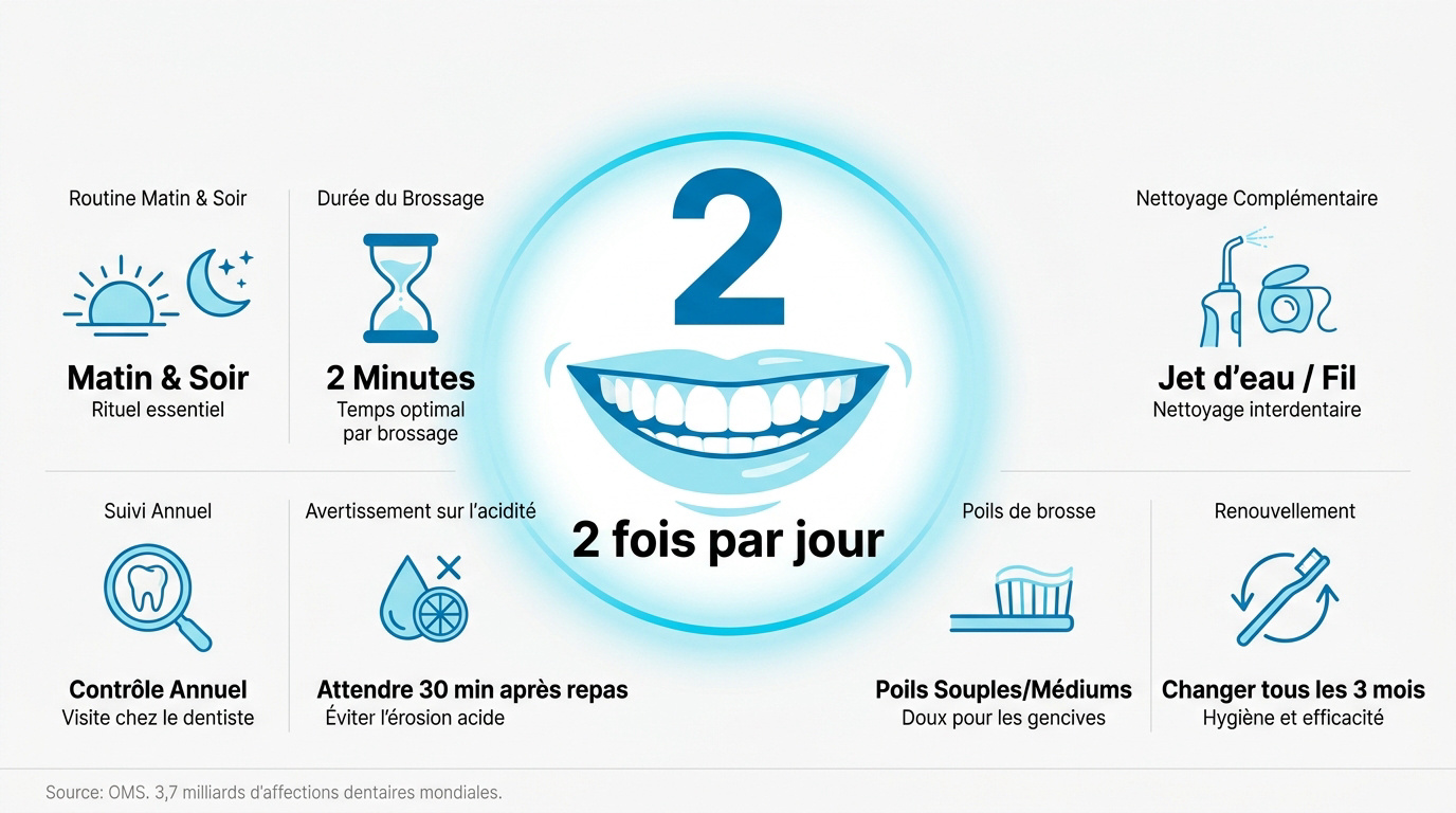 Brosse a dents electrique : comment bien choisir Routine d'hygiène bucco-dentaire avec brosse à dents et accessoires de soin