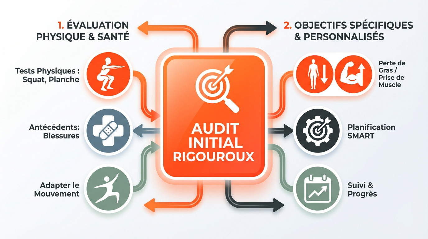 Audit initial et évaluation des objectifs sportifs pour coach débutant