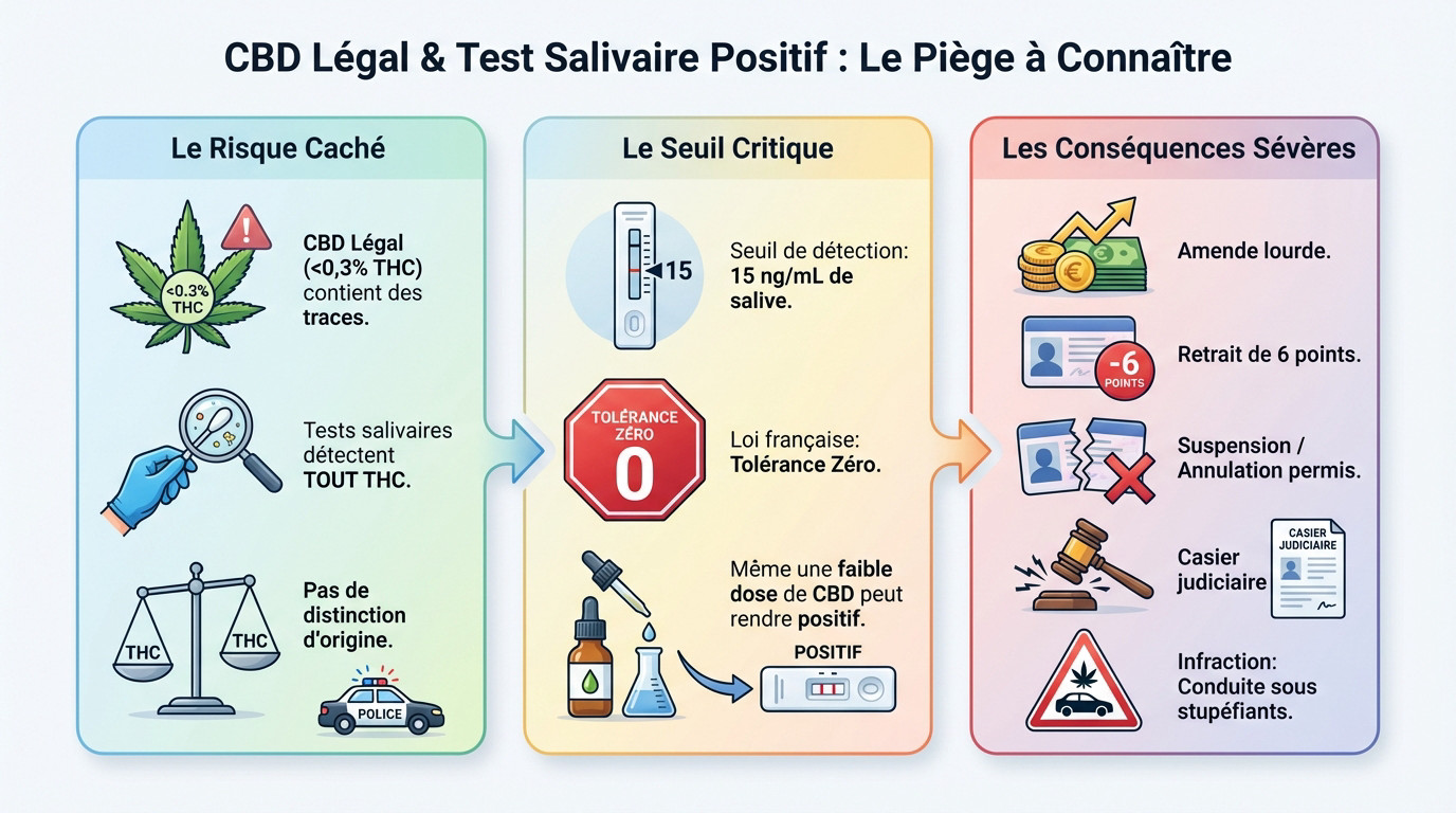 Contrôle routier et test salivaire positif au THC à cause du CBD légal