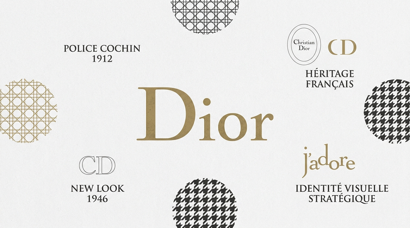 Évolution chronologique du logo Dior de 1946 à 2025