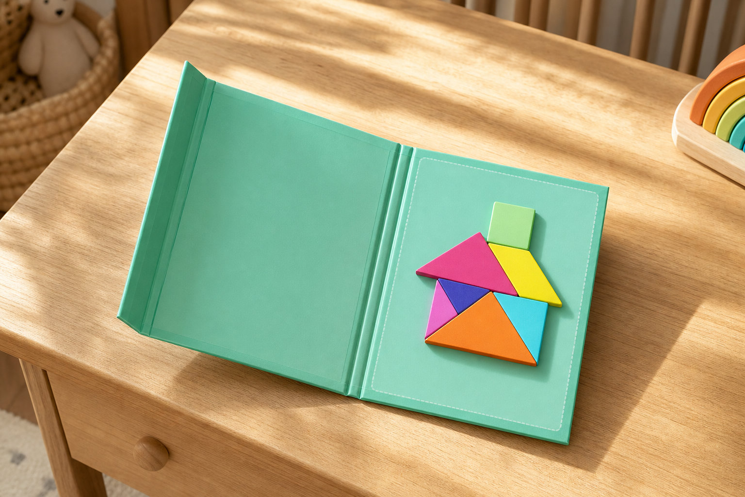 Tangram Magnétique Montessori en bois pour la logique spatiale