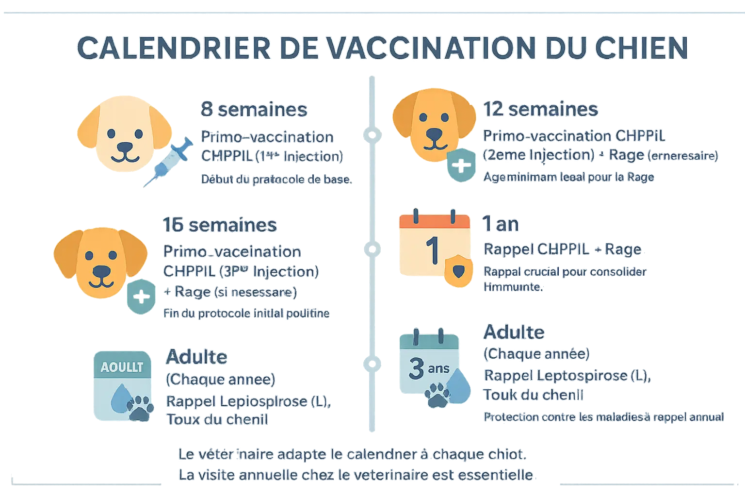 Calendrier de vaccination du chien illustré