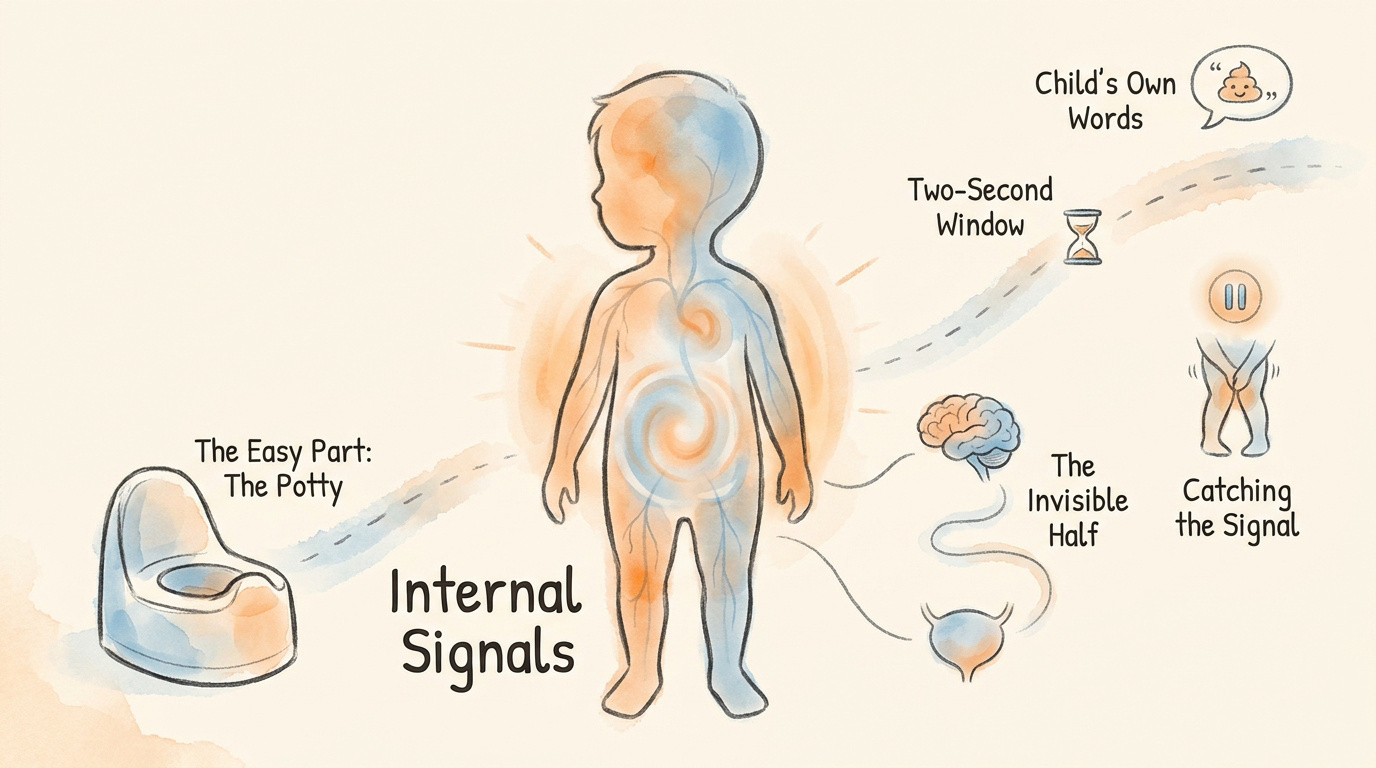 Milo Knows Already 1 Toddler learning to recognize internal body signals for potty training success