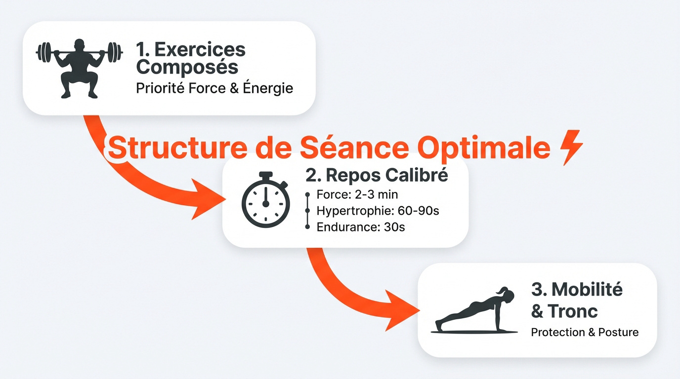 Structure de séance de sport optimale pour coach débutant