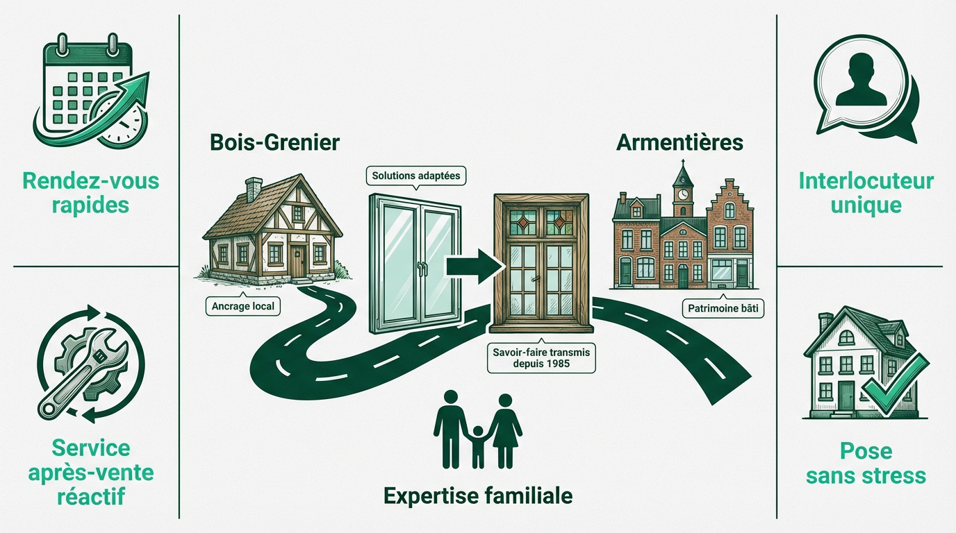 Expertise locale et savoir-faire transmis par BDS Menuiseries dans le Nord