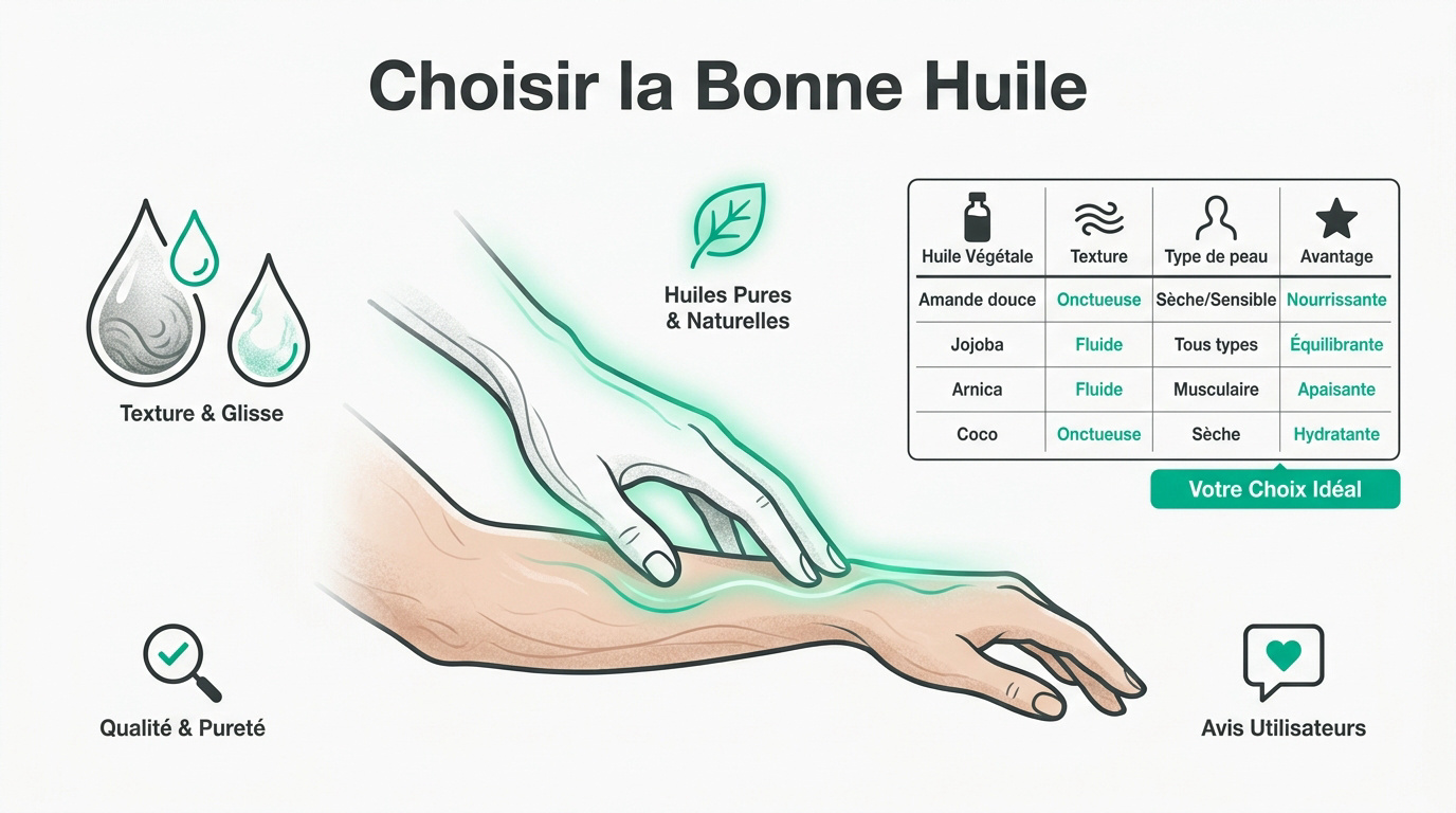 Ou acheter huile de massage ? Sélection de différentes huiles végétales pour le massage et le bien-être