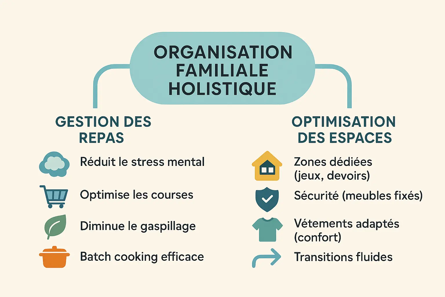 Infographie sur l'organisation familiale holistique