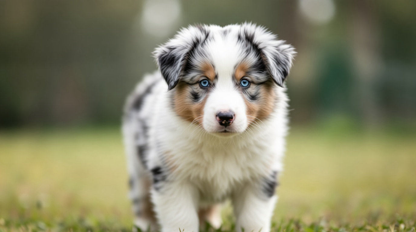 Chiot berger australien aux yeux bleus avec un nom LOF en B
