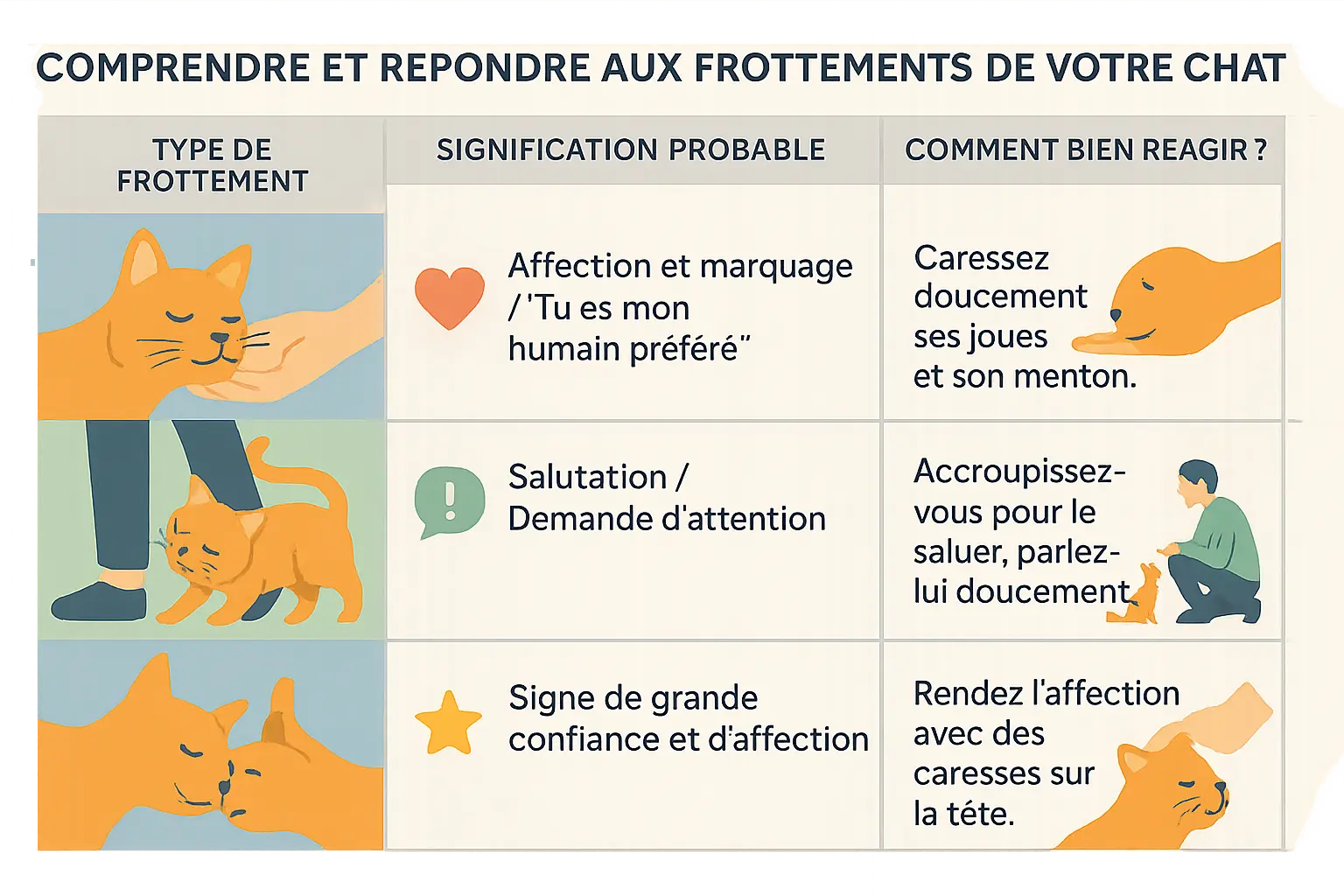 Chat se frottant contre un humain