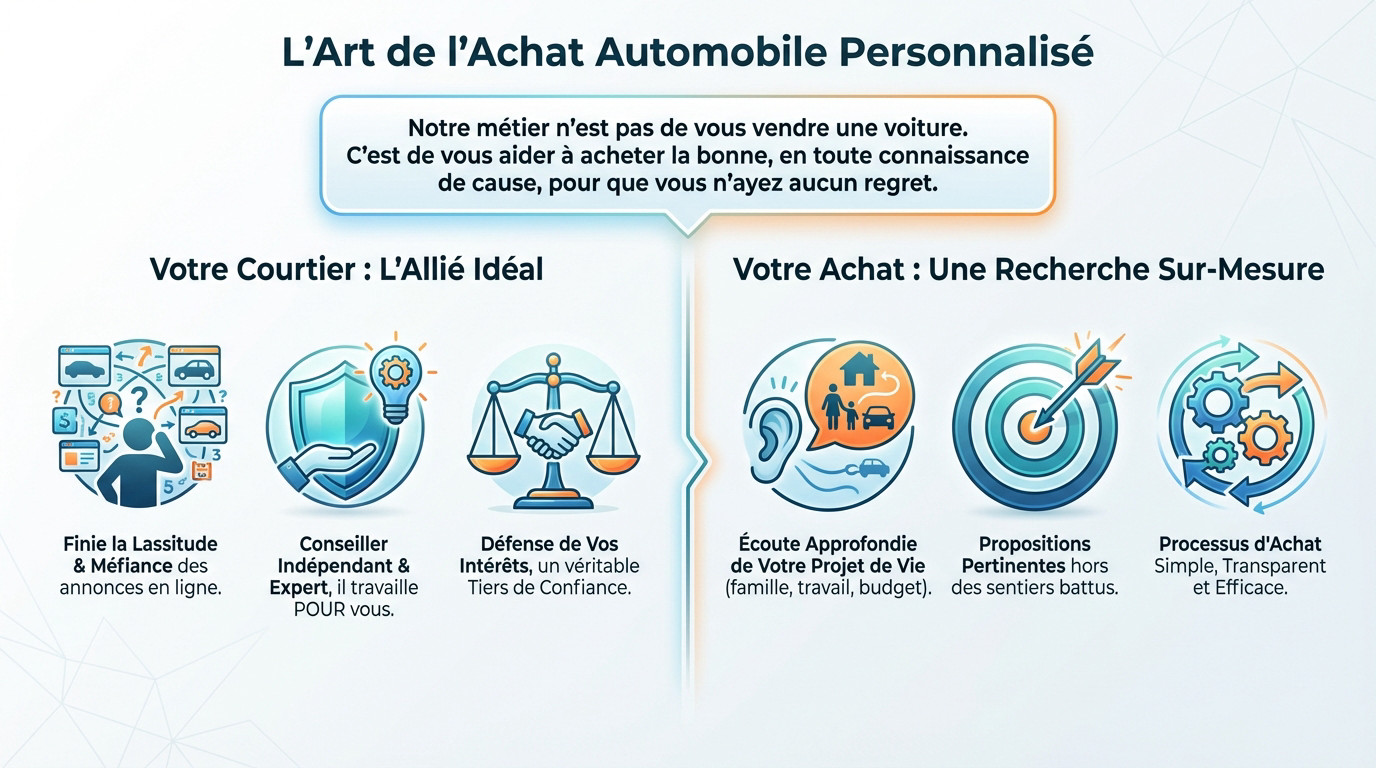 Conseiller automobile analysant les besoins d'un client pour un achat sur mesure