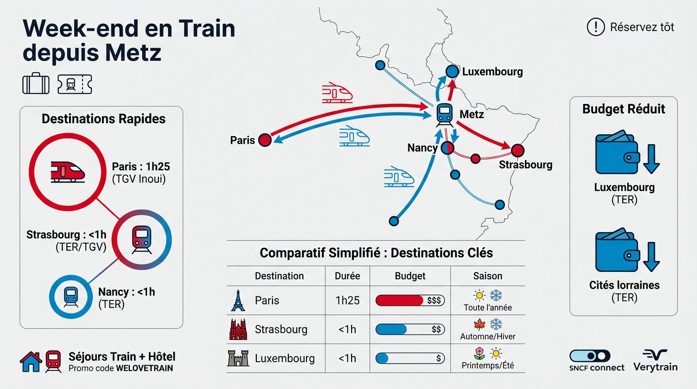 Destinations week-end en train depuis Metz