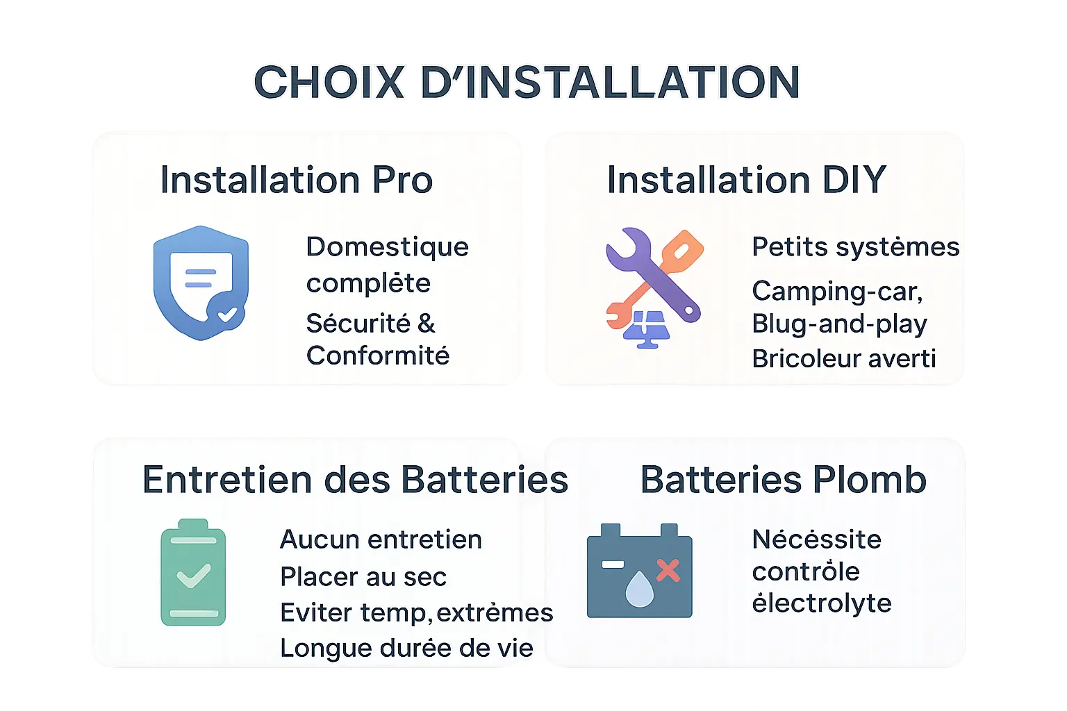 Guide d'installation d'une batterie solaire