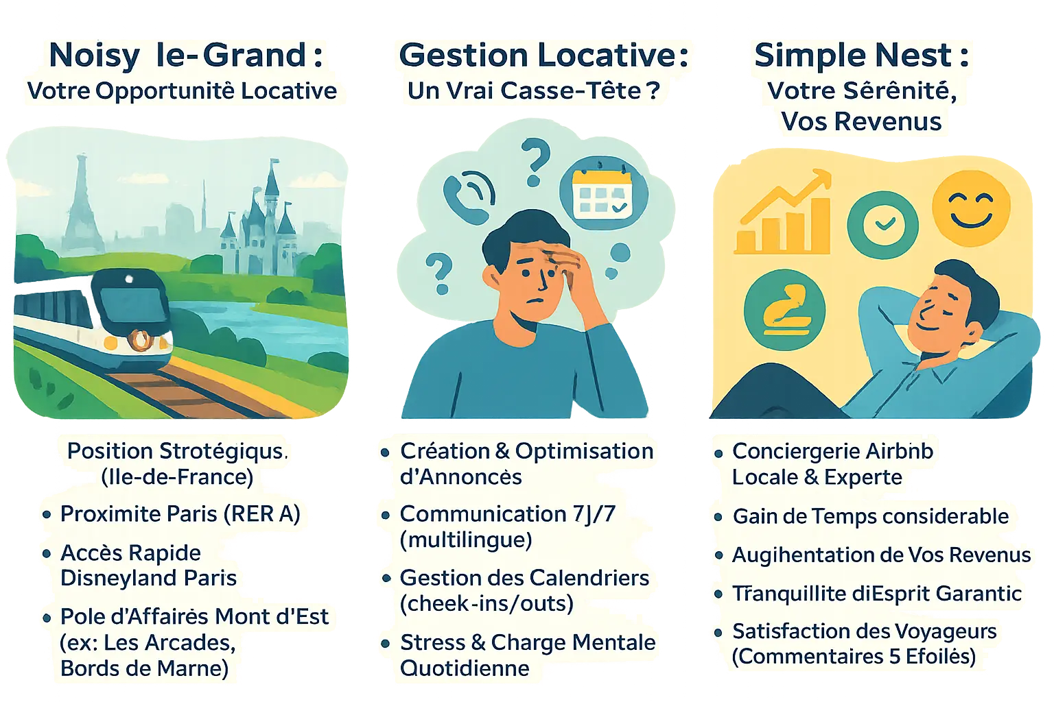 Illustration de biens locatifs à Noisy-le-Grand
