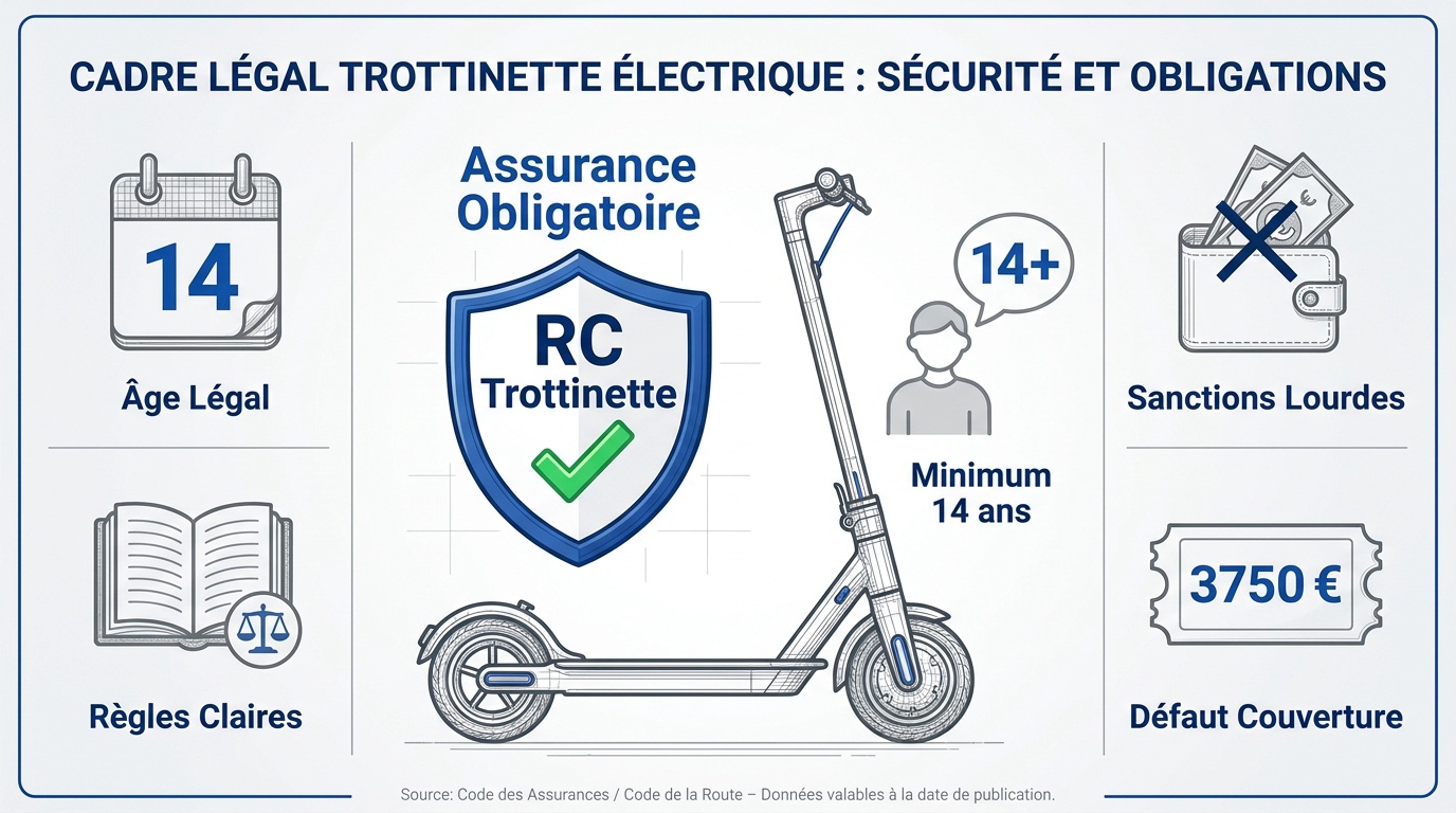 Règles légales assurance trottinette électrique mineur 14 ans