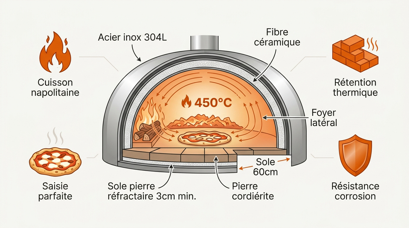Schéma technique four professionnel