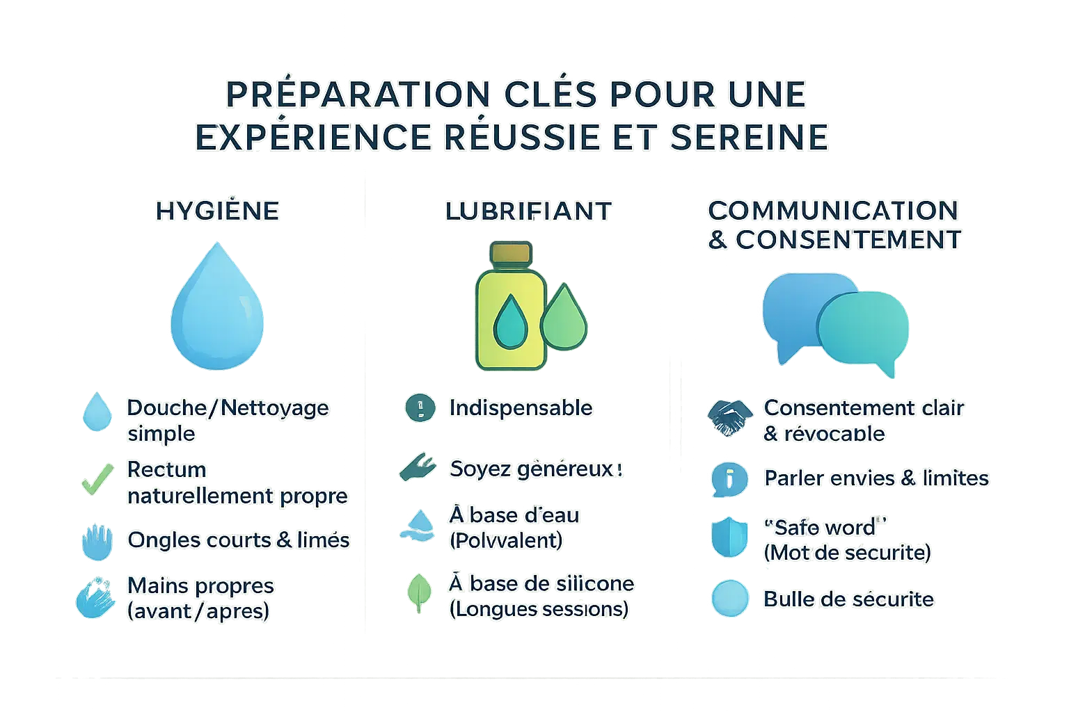 Illustration de préparation pour un massage anal