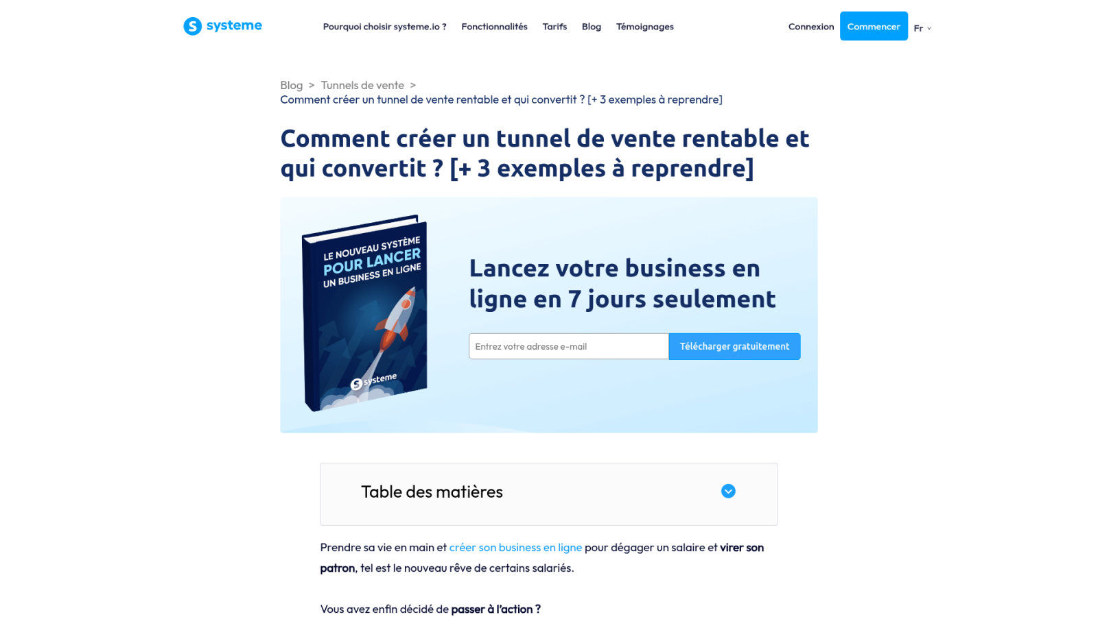 Architecture d'un tunnel de vente pour produits matériels