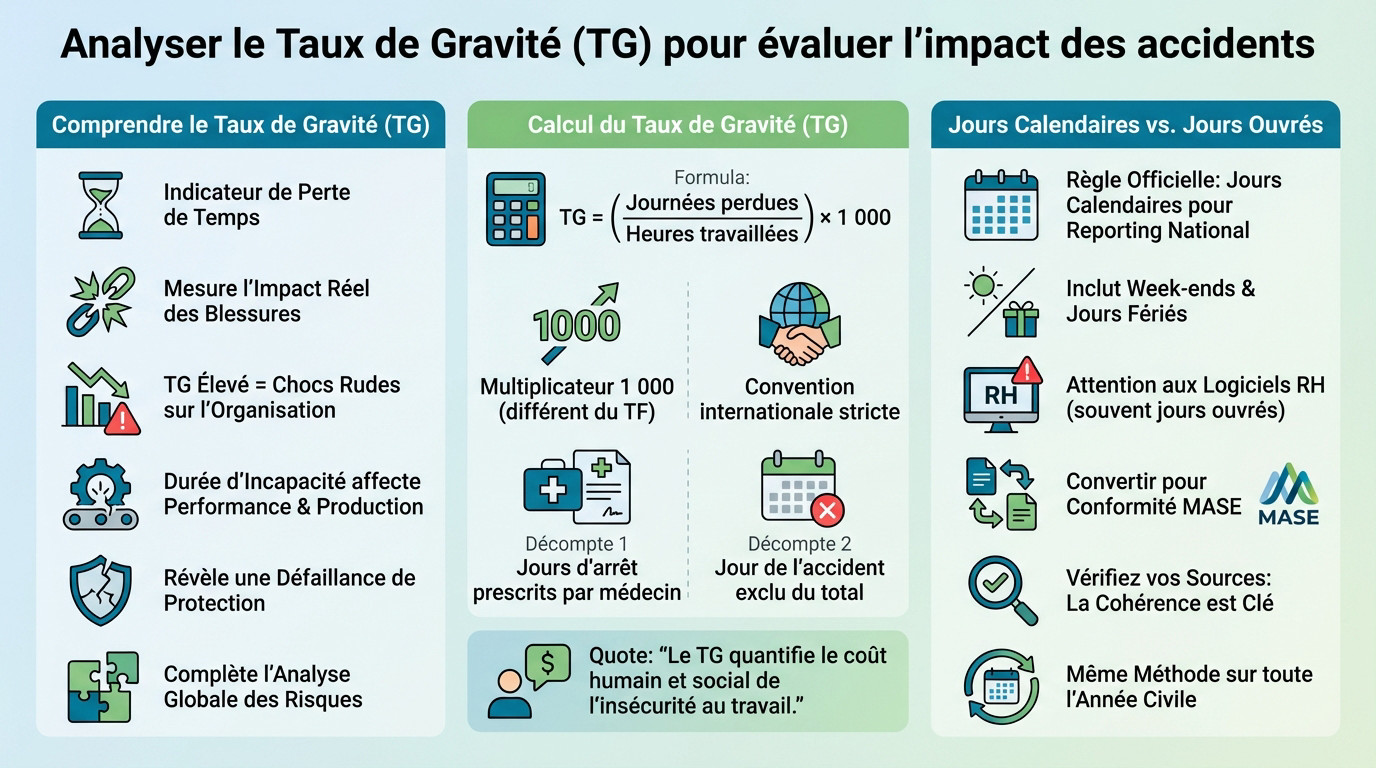 Analyse du Taux de Gravité TG et impact des accidents du travail sur la performance