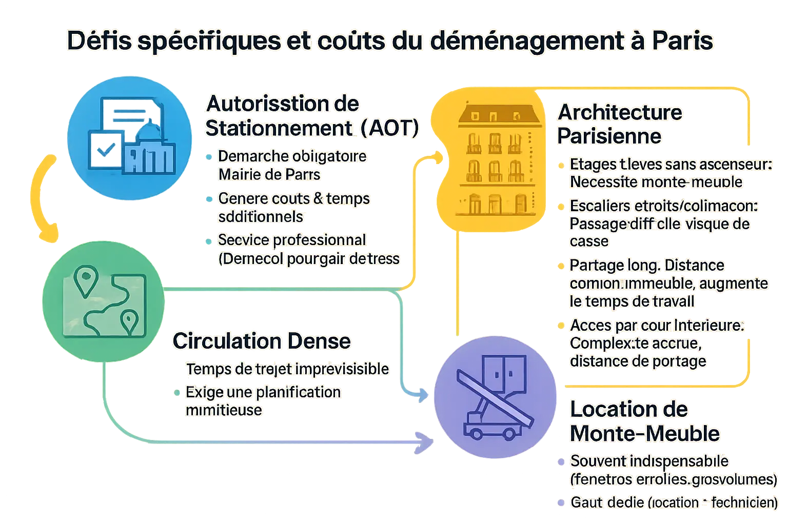 Illustration des défis du déménagement à Paris