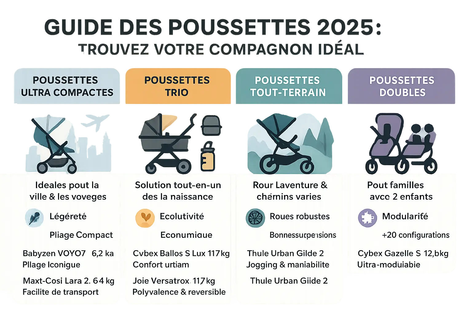 Comparaison des poussettes 2025