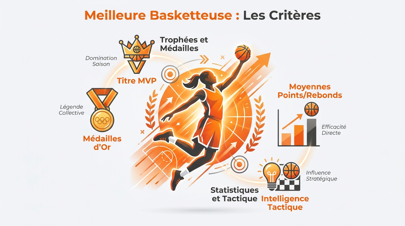 Graphique des critères de performance pour la meilleure basketteuse