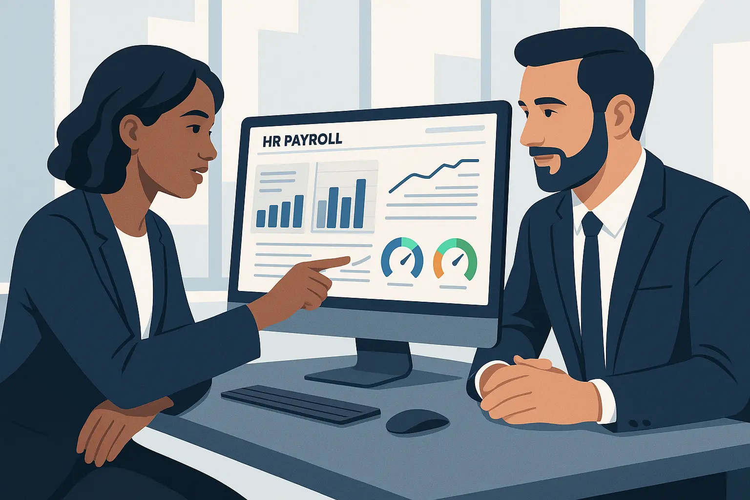 Illustration de la gestion de paie digitale