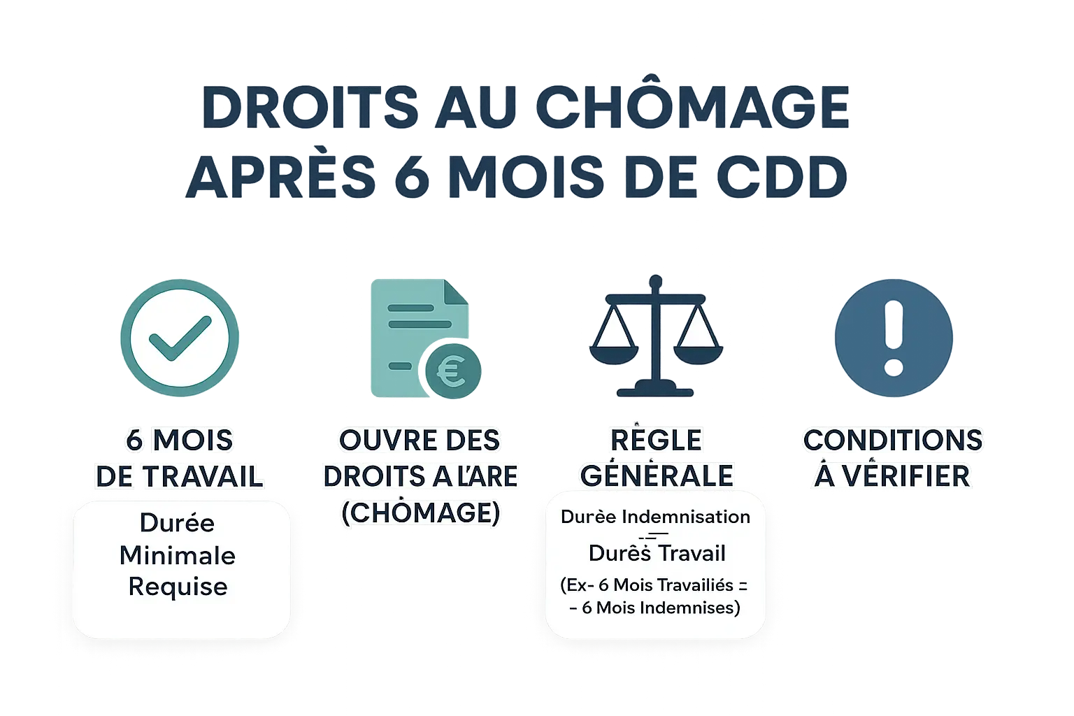 Illustration résumé chômage après 6 mois de CDD