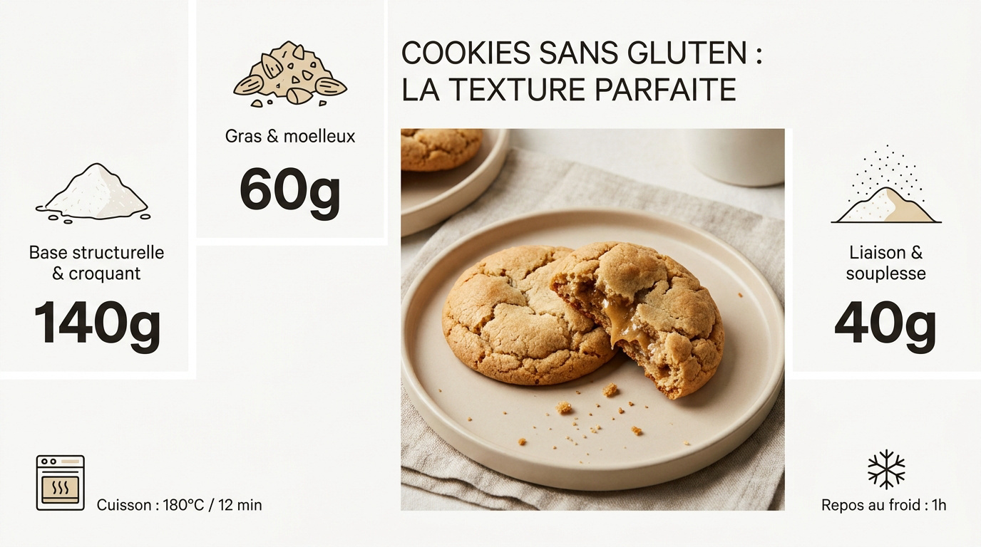 Cookies sans gluten aux pépites de chocolat avec une texture moelleuse et fondante