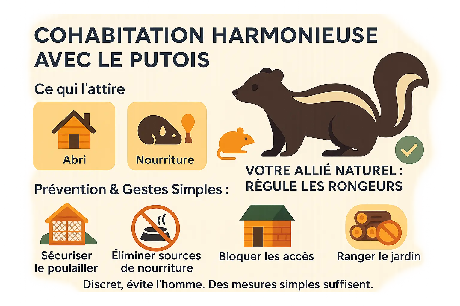 Illustration d'un putois dans son environnement naturel