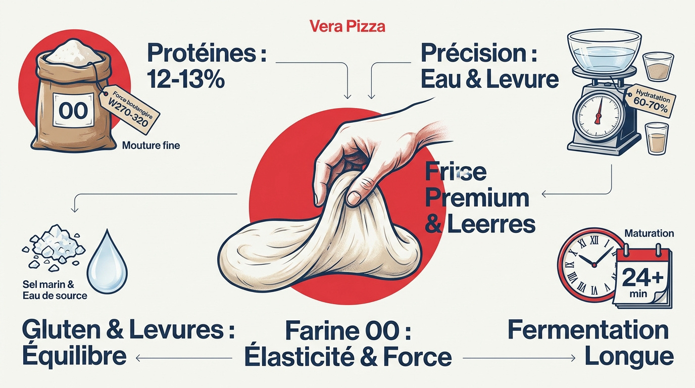 Ingrédients de la pizza napolitaine.