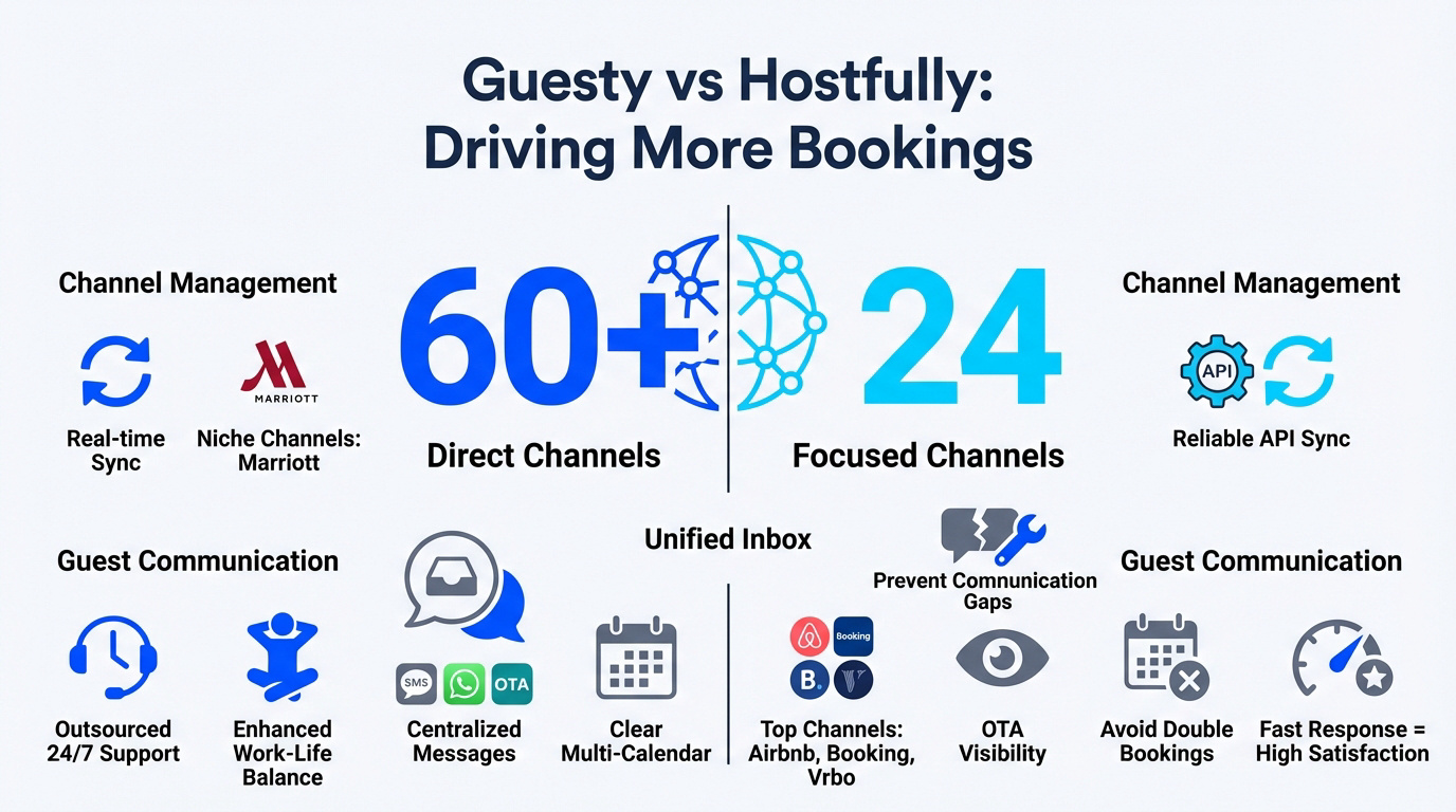 Guesty vs Hostfully comparison for vacation rental bookings