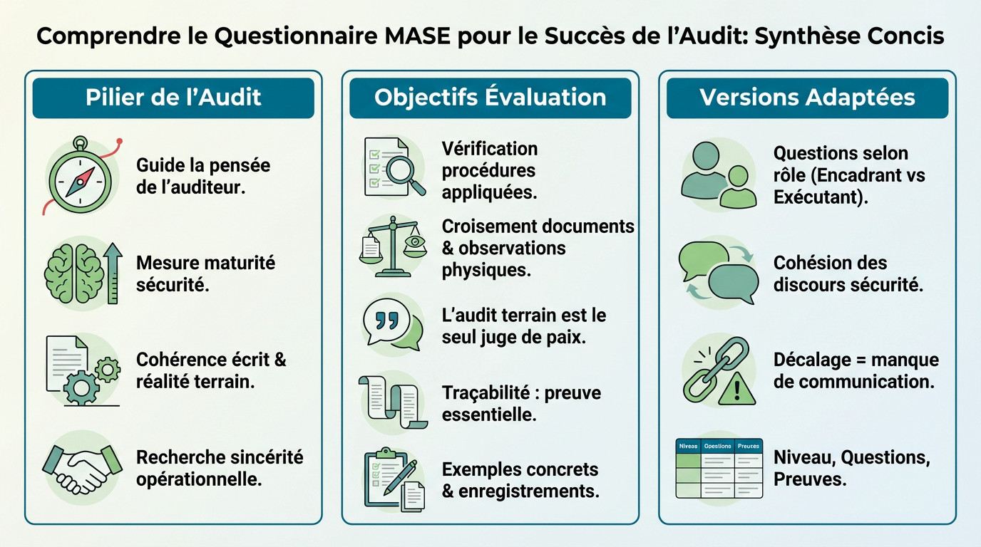 Préparation audit avec le questionnaire MASE et vérification des exigences de sécurité