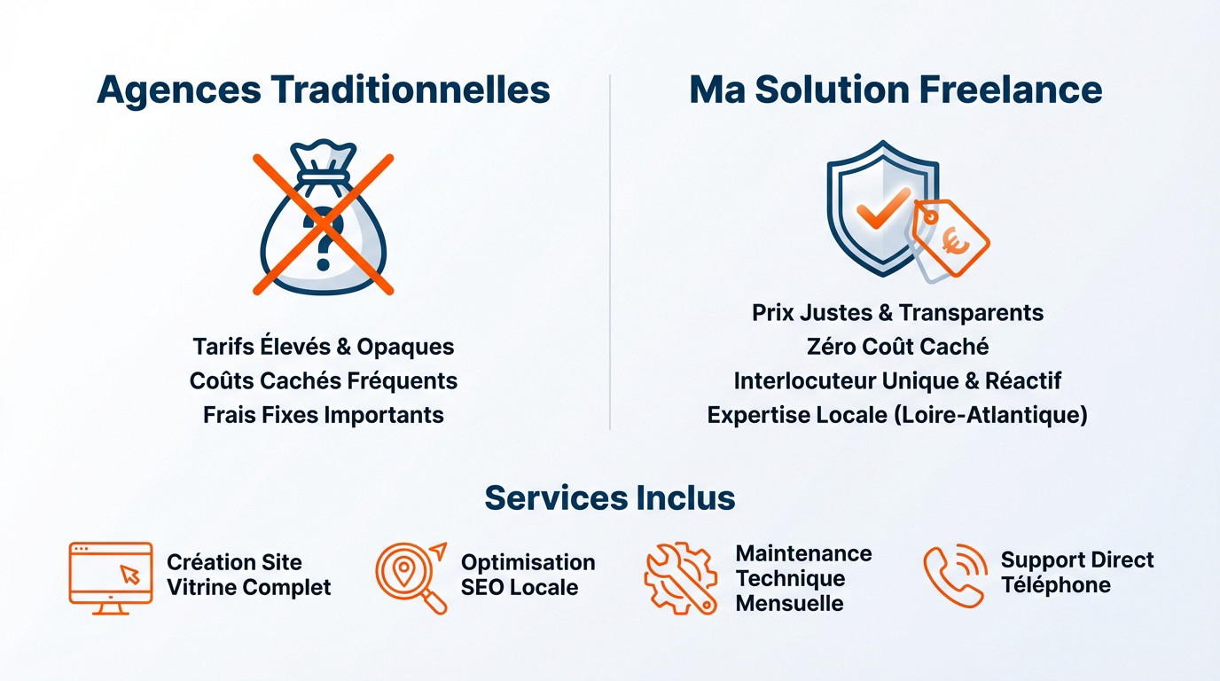 Comparaison des coûts entre une agence web traditionnelle et un freelance pour une mairie