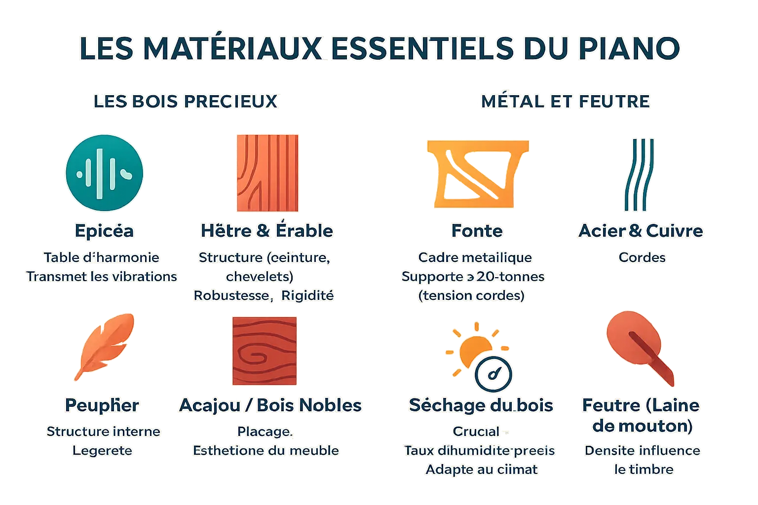 Matériaux essentiels du piano