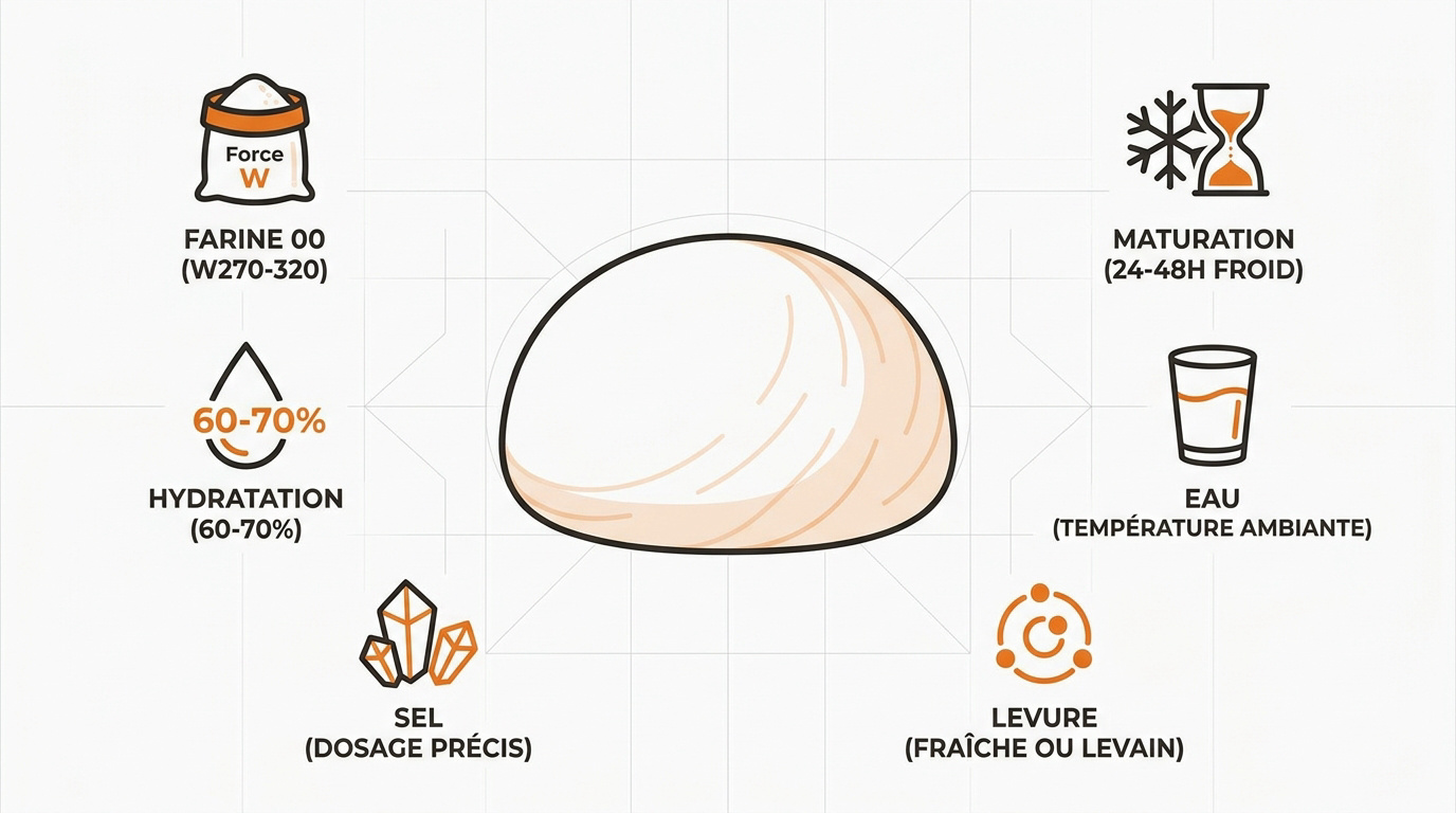 Pâte à pizza italienne en cours de pétrissage