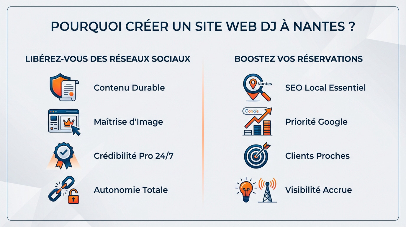 Création de site internet pour DJ à Nantes : interface moderne sur ordinateur