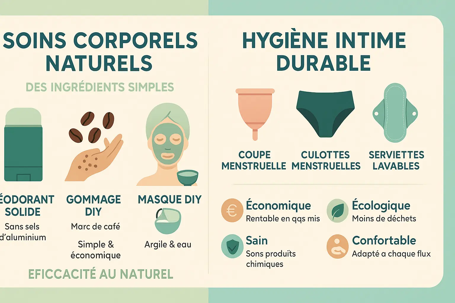 Illustration d'alternatives zéro déchet pour la salle de bain