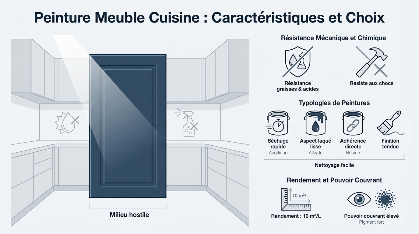 Application technique de peinture sur façades de meubles de cuisine